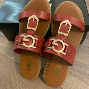G by GUESS Nazro Women's Sandals, Dark Red, Size 6